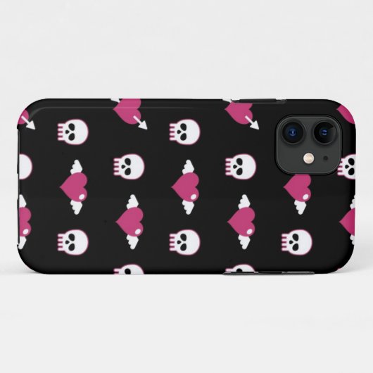 Skullen en harten Case-Mate iPhone case (Achterkant (horizontaal))