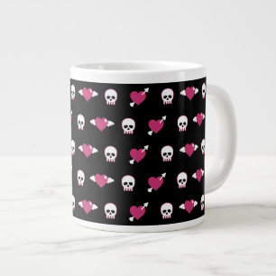Skullen en harten grote koffiekop
