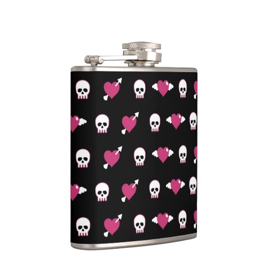 Skullen en harten heupfles (Rechts)