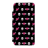 Skullen en harten incipio iPhone portemonnee hoesje (Voorkant Agenda)