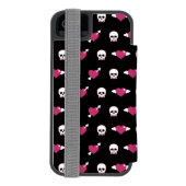 Skullen en harten incipio iPhone portemonnee hoesje (Agenda Achterkant)