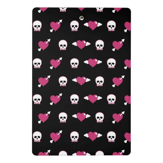 Skullen en harten mini klembord (Achterkant)