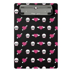 Skullen en harten mini klembord
