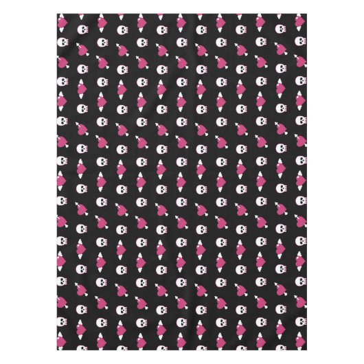 Skullen en harten tafelkleed (Voorkant)