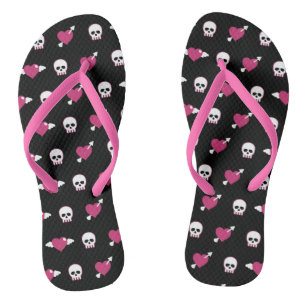 Skullen en harten teenslippers
