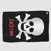 Skullen en kruisgraten golfhanddoek (Horizontaal)