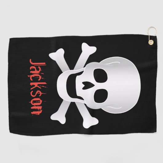 Skullen en kruisgraten golfhanddoek (Horizontaal)