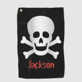Skullen en kruisgraten golfhanddoek (Voorkant)