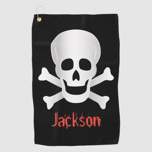 Skullen en kruisgraten golfhanddoek (Voorkant)