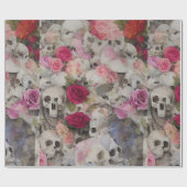 Skullen en Rozen Cadeaupapier (Vlak)