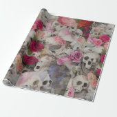Skullen en Rozen Cadeaupapier (Uitgerold)