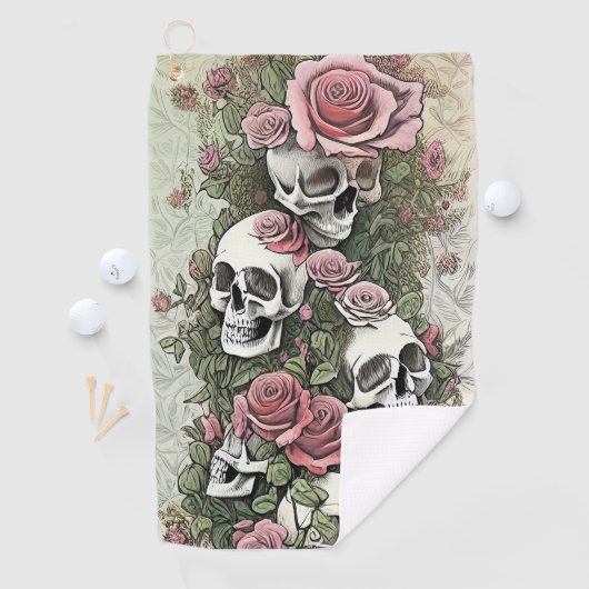 Skullen en Rozen Golfhanddoek (Insitu)
