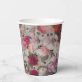 Skullen en Rozen Papieren Bekers (Voorkant)