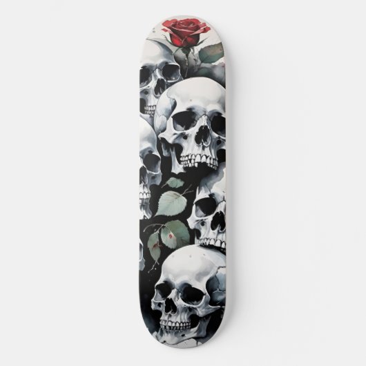 Skullen en Rozen Persoonlijk Skateboard (Voorkant)