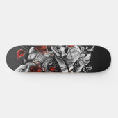 Skullen en Rozen Persoonlijk Skateboard (Horizontaal)