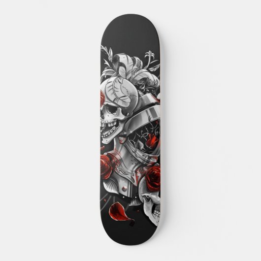 Skullen en Rozen Persoonlijk Skateboard (Voorkant)