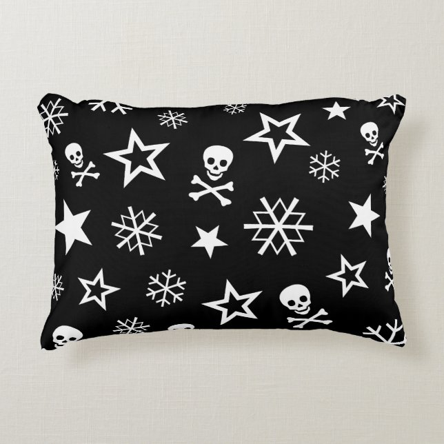Skullen en Snowflakes Accent Kussen (Voorkant)