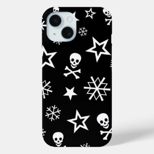 Skullen en Snowflakes iPhone 15 Case