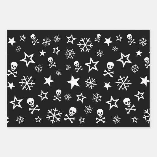 Skullen en Snowflakes Inpakpapier Vel (Voorkant 3)