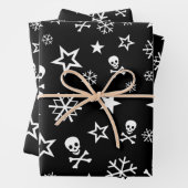 Skullen en Snowflakes Inpakpapier Vel (In situ)