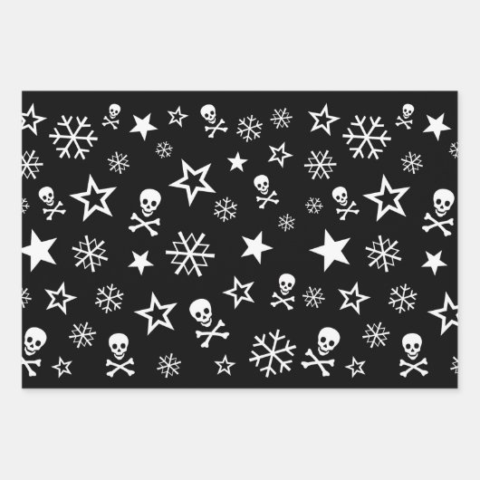 Skullen en Snowflakes Inpakpapier Vel (Voorkant)