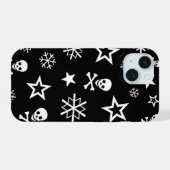 Skullen en Snowflakes iPhone 15 Case (Achterkant horizontaal)