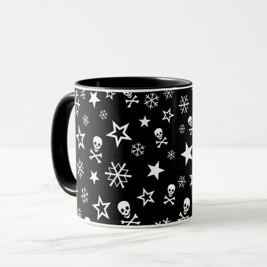 Skullen en Snowflakes Mok (Voorkant links)