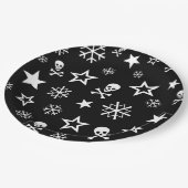Skullen en Snowflakes Papieren Bordje (Gekanteld)