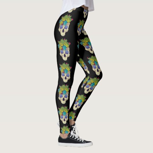 Skullen en Succulenten Leggings (Rechts)