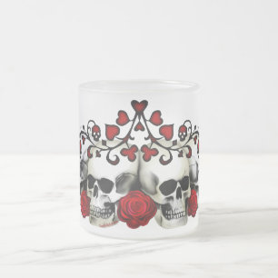 Skullen, harten en Rozen Matglas Koffiemok