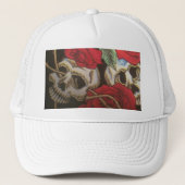Skullen/Rozen Trucker Pet (Voorkant)