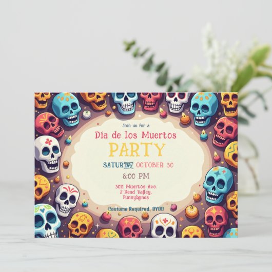 💀 Skullfetti Bash Kaart (Staand voorkant)