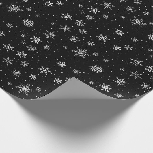 Skullflakes (zwart) cadeaupapier (Hoek)