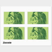 SkullGirl Rechthoekige Sticker (Vel)