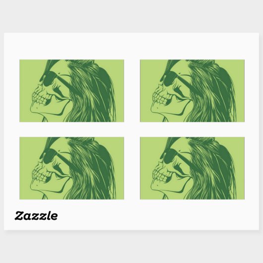 SkullGirl Rechthoekige Sticker (Vel)