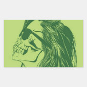 SkullGirl Rechthoekige Sticker (Voorkant)