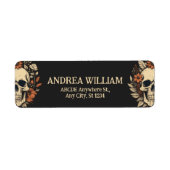 Skullhead Verjaardag Halloween Etiket (Voorkant)