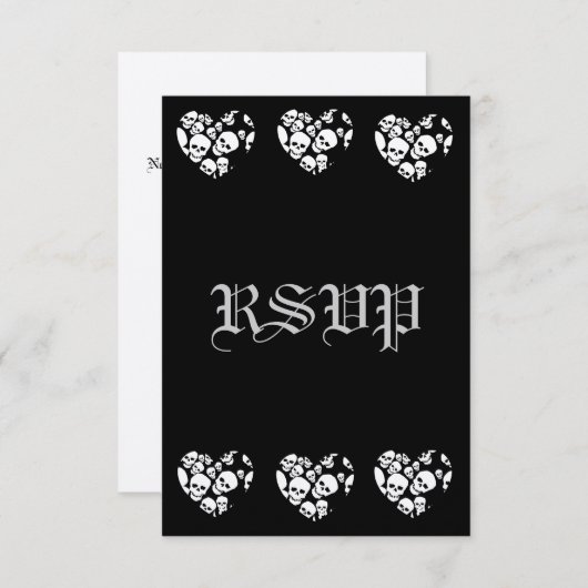 SkullHeart RSVP Kaartje (Voorkant / Achterkant)