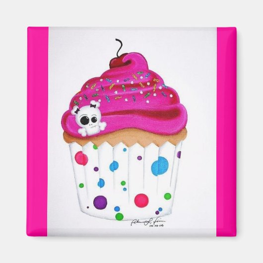 Skullie Cupcake Magnet (Voorkant)