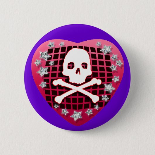 skullie ronde button 5,7 cm (Voorkant)