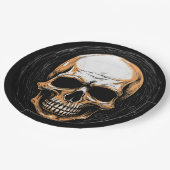 Skullington Illustratie Halloween Papieren Bordje (Gekanteld)