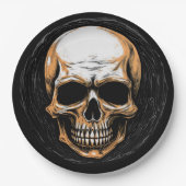 Skullington Illustratie Halloween Papieren Bordje (Voorkant)