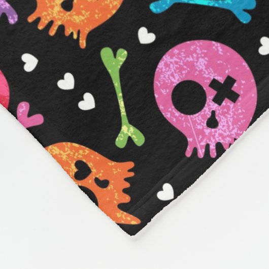 Skullpatroon 2 fleece deken (Hoek)