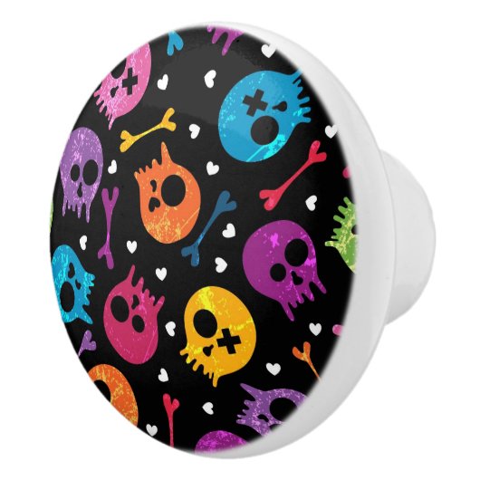 Skullpatroon 2 keramische knop (Rechts)