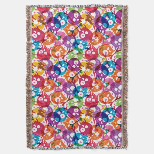 Skullpatroon 3 deken (Voorkant Verticaal)