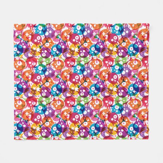 Skullpatroon 3 fleece deken (Voorkant (Horizontaal))