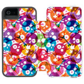 Skullpatroon 3 incipio iPhone portemonnee hoesje (Agenda Open)