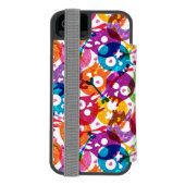 Skullpatroon 3 incipio iPhone portemonnee hoesje (Agenda Achterkant)