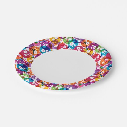 Skullpatroon 3 papieren bordje (Gekanteld)