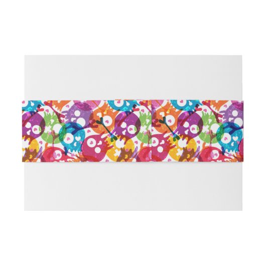 Skullpatroon 3 uitnodigingen wikkel (Achterkant Voorbeeld)